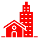 House and skyscraper graphic design