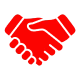 Partnership handshake illustration in red